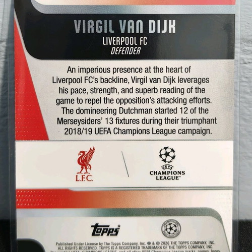 Virgil Van Dijk 2025-26 Topps UCC Flagship raindrops Liverpool card new
