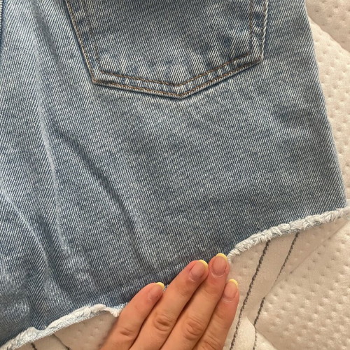 No Thinkin denim shorts like new, turquoise and blue, size XS