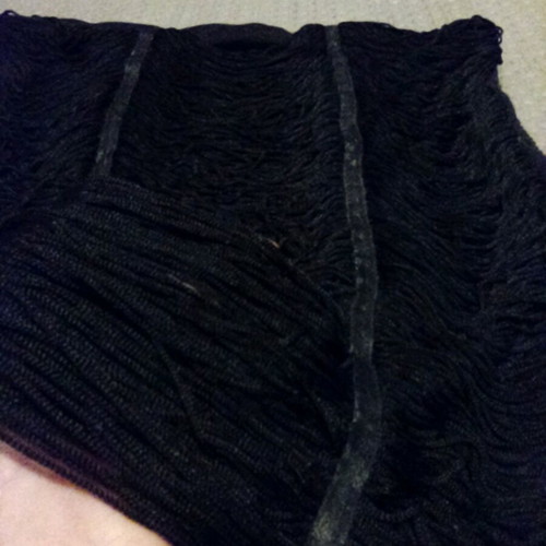Bustier used with horizontal fringes, black Pink Woman