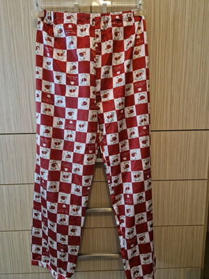 Shiny pajama pants used, red, size L