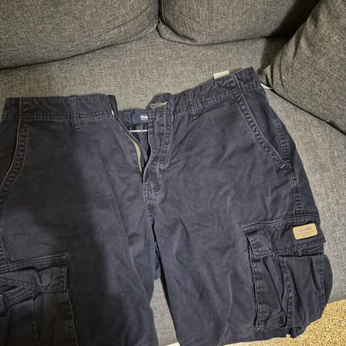 Dark blue bermuda shorts used, size 36