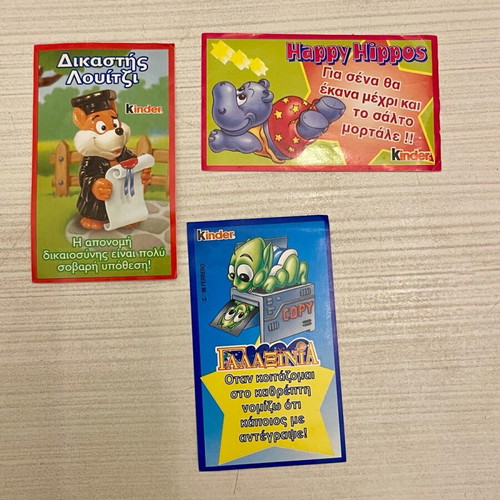 Vintage Kinder stickers like new, pack of 3