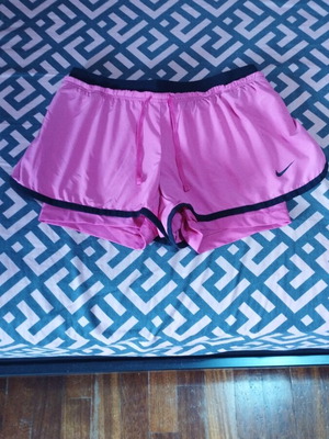 Nike women's shorts with built-in leggings like new, pink, size S
