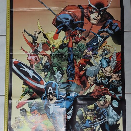 Marvel poster giant poster like new, size 87x57 cm