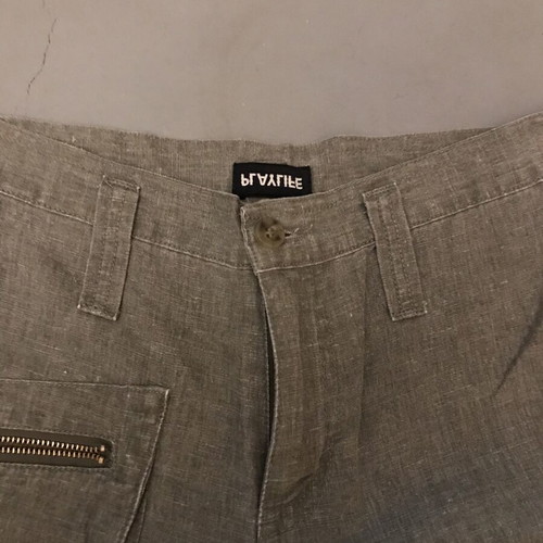 Playlife khaki linen pants used, size S/36/8