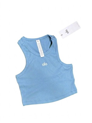 Alo Ribbed Crop Top new, blue