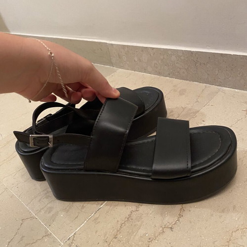 Black platform sandals size 38, like new