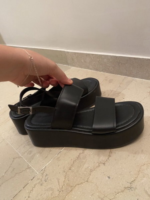 Black platform sandals size 38, like new