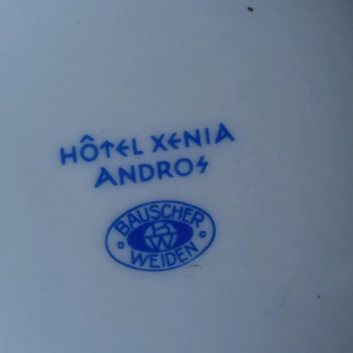 Collectible vintage 1961 ashtray from Xenia Andros hotel like new