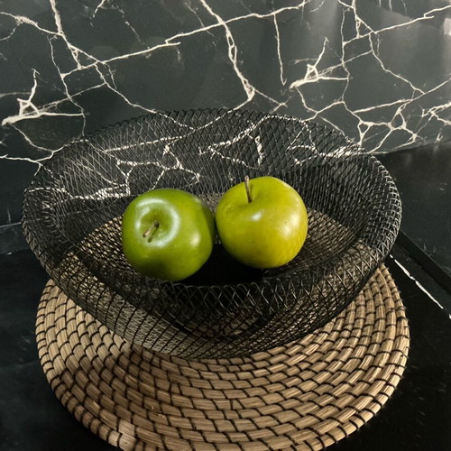 Metal fruit bowl black like new, 30 cm, minimal industrial design