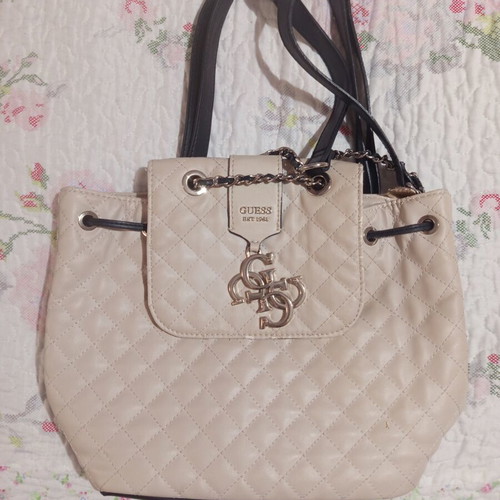 Guess backpack used, beige and black