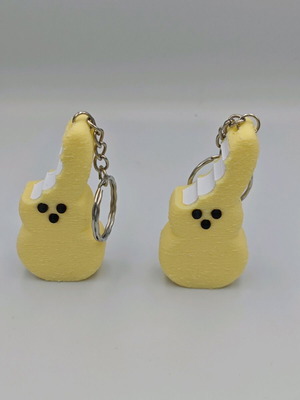 Bunny keychain new, set of 2, yellow, 3d printed