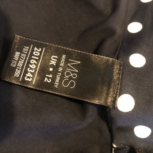 M&S spring skirt new, blue-white polka dot, size 12