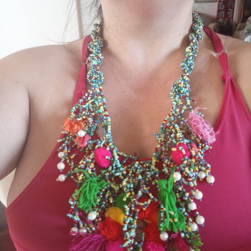 Viva La Frida handmade necklace Frida Italy Positano Antica Sartoria like new, multicolor