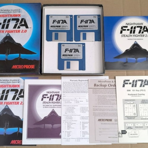 Nighthawk F-117A Stealth Fighter 2.0 PC game, MicroProse, big box