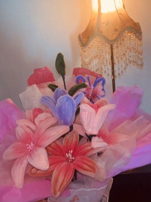 Dream Bouquet made to order with 7 flowers and butterfly