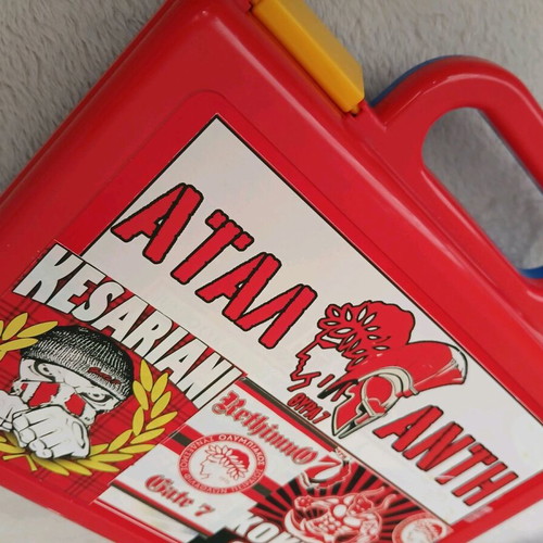 Plastic handmade case with Olympiakos stickers like new