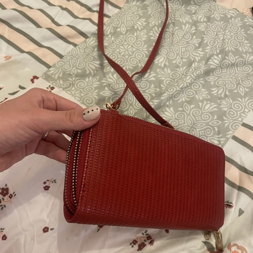 Women's crossbody bag red, new, convertible to wallet