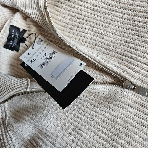 Zara Man cardigan XL, 100% fine cotton, off-white