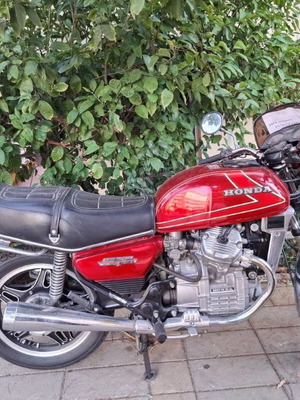 Honda CX 500 classic collectible motorcycle, red, 1981