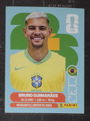 Panini Fifa World Cup 2026 Bruno Guimaraes sticker new