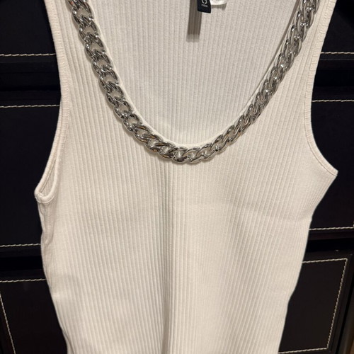 Tank top with integrated chain, new, H&M, size M, white