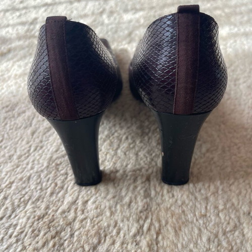 Di Sandro women's leather pumps used, vintage snake skin style