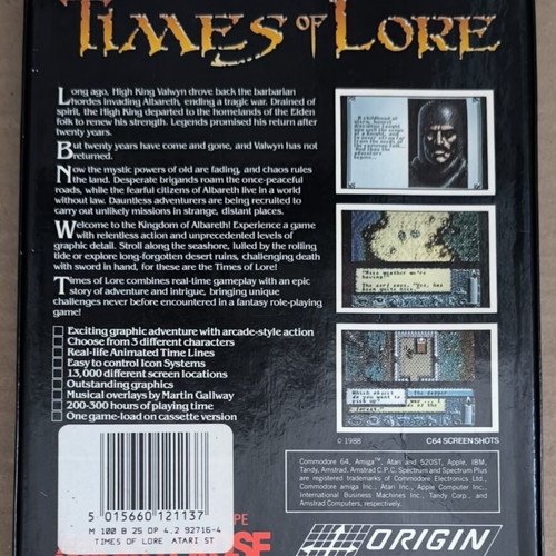 Times Of Lore (Origin) (Atari ST) like new, complete in box