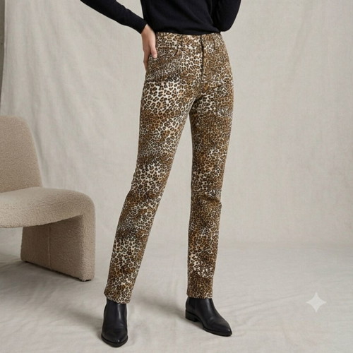 Leopard print pants size M with subtle glitter