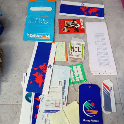Travel Documents and Airline Tickets Used, 1990s British Airways Air France