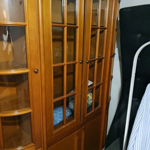 Used sideboard with lighting, 3 pieces, 2.00m height 1.60m width
