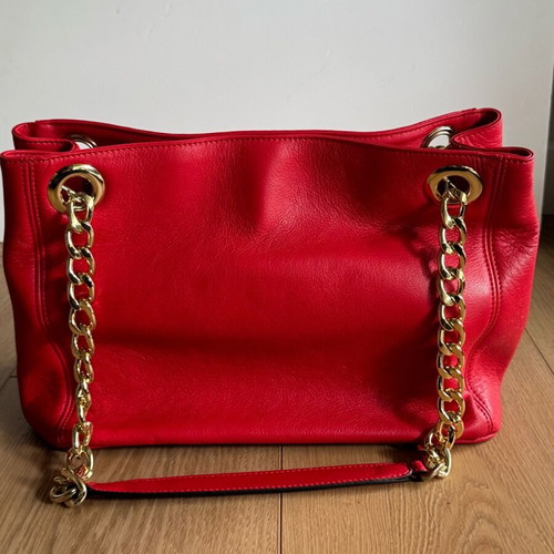 Valentino leather shoulder bag like new, red with dent