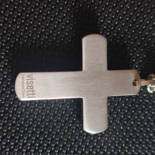 Visetti men's cross necklace stainless steel with chain