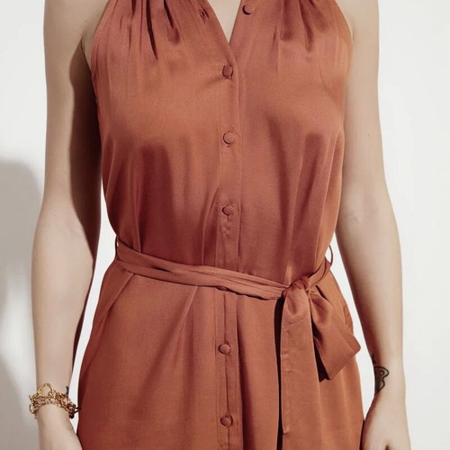 Summer dress new with buttons and side slits size 40