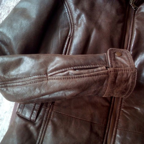Women's leather jacket Bata used, brown, size 44