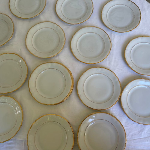 Gebruder Benedikt set of 18 used dessert plates porcelain antique