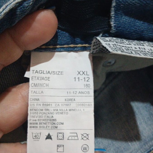 United Colors of Benetton men's and kids' jeans used, blue, size S