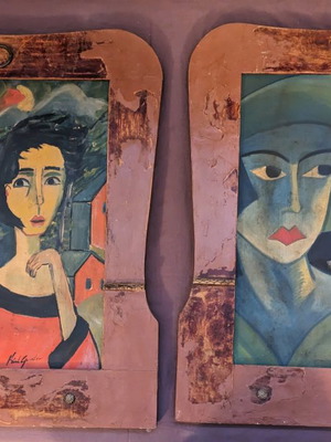 Paintings used, set of 2, 0.67x0.56 m