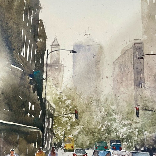 Hand-painted artwork new on watercolor paper 29.5x20.5 cm