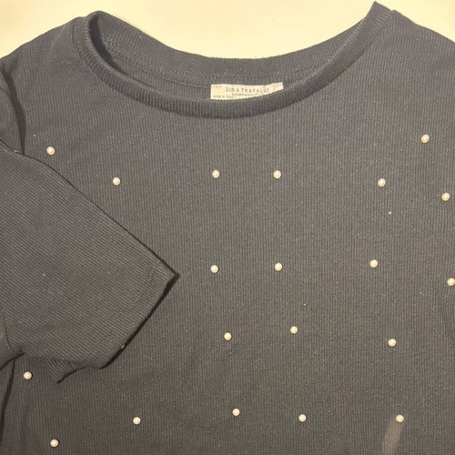 Zara blouse with pearls like new, size M, black