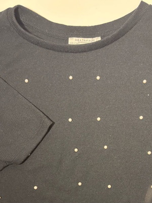Zara blouse with pearls like new, size M, black