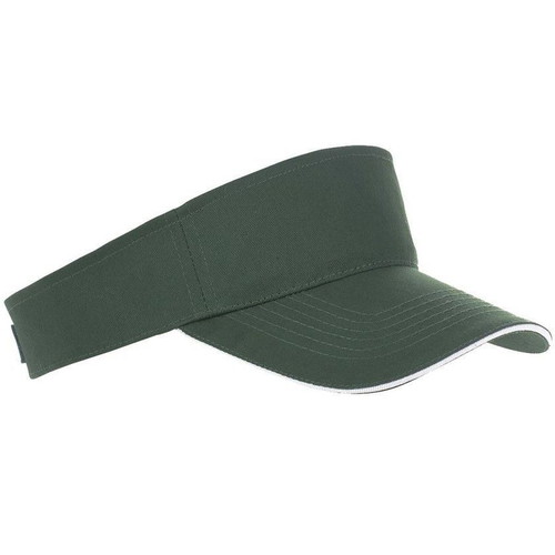 Sol's Ace 01196 Unisex Visor 100% Cotton Forest Green White New