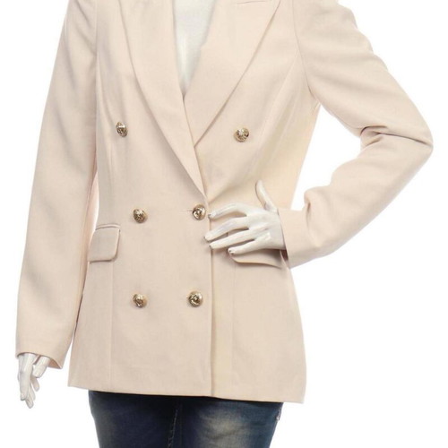River Island Beige Double-Breasted Blazer New, Size 36/S