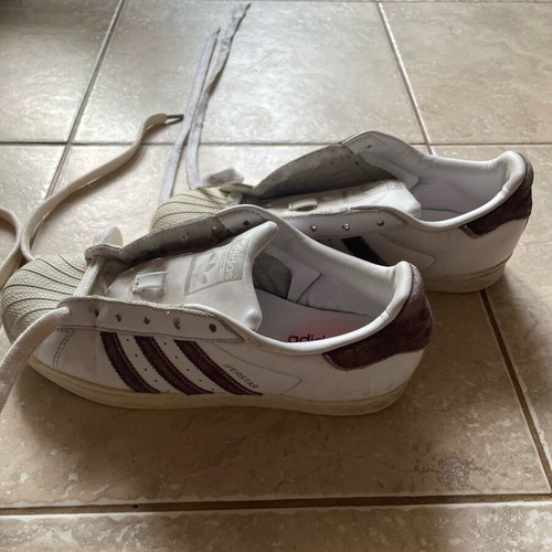 Adidas Superstar used athletic shoes size 38 black and white