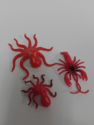 Octopus and lobster figures like new