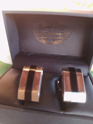 Маншетни копчета Visetti черни и сребристи като нови