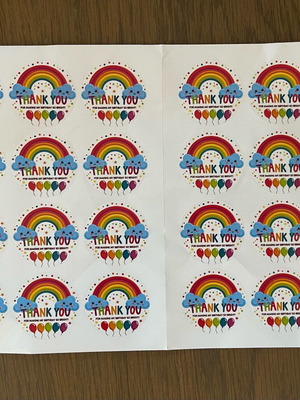 Αυτοκόλλητα thank you καινούργια, πακέτο 24 για πάρτυ