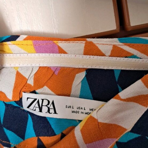 Zara maxi dress with geometric print like new, multicolor