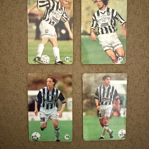 PAOK football cards used, set of 4 from 98-99