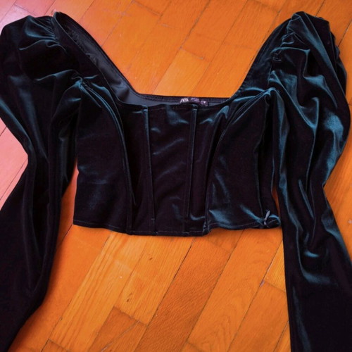 Corset top Zara green like new, size S